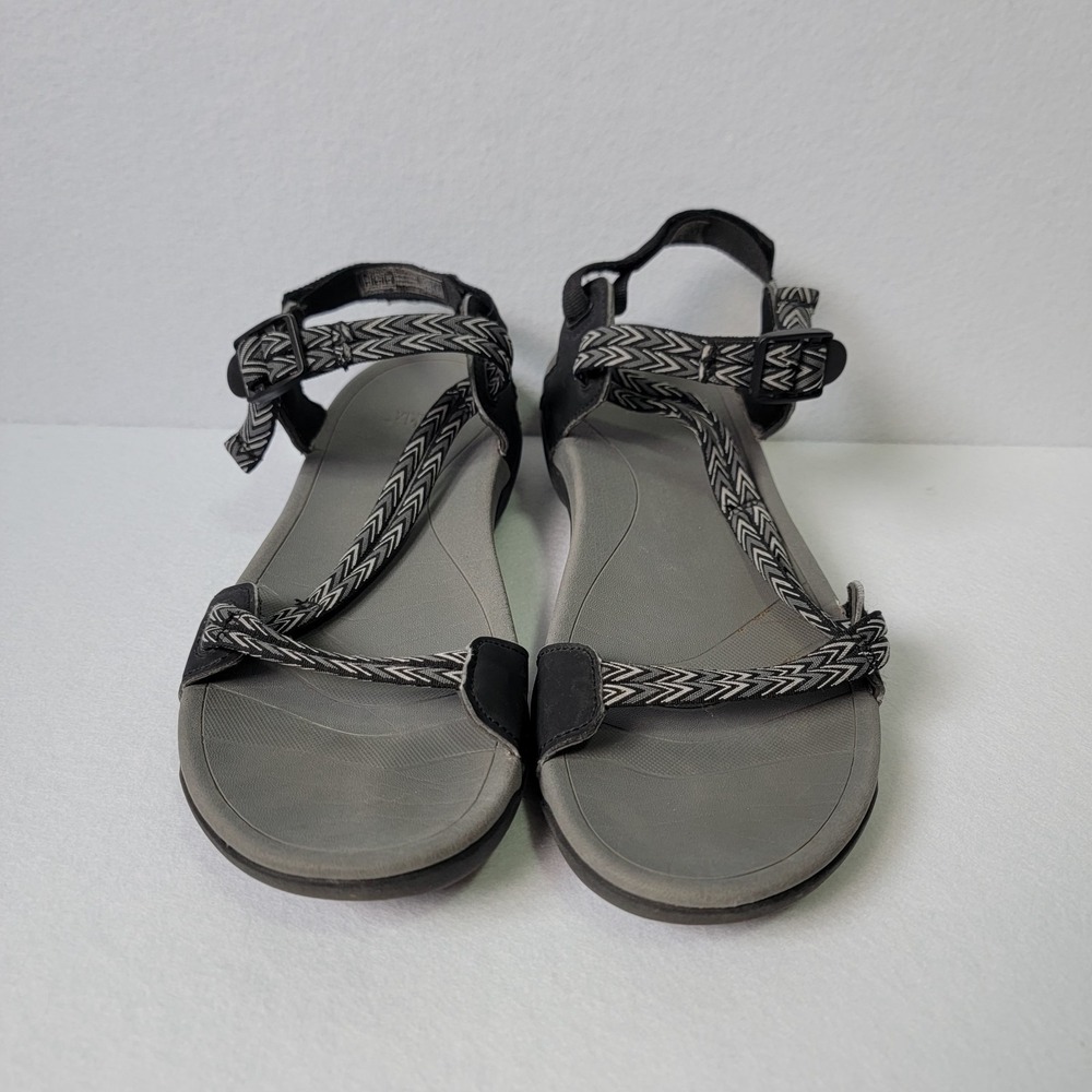 Viakix Cortona Hiking Sandals Womens 10 Grey Chevron Sport Strappy